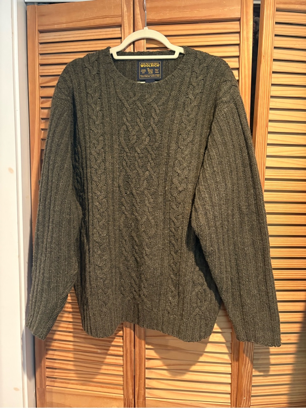 Woolrich Vintage Wool Men’s Cable Knit Crewneck Sweater Eclectic Grandpacore
